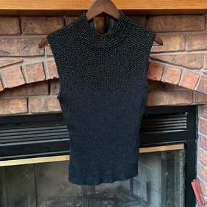 Vintage black metallic beaded tank top
